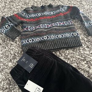 Baby Gap Patterned Sweater and Corduroy Pants Set 2T